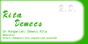 rita demecs business card